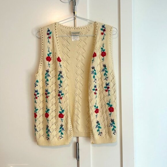 Northern Traditions Jackets & Blazers - Vintage Grandmacore Crochet Vest